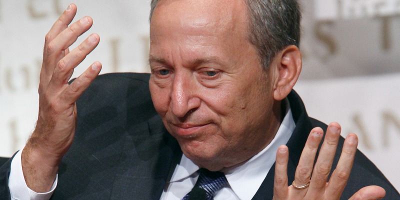 The photo pictures economist Lawrence Summers.
