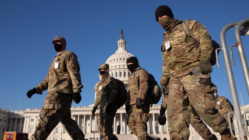 National Guard members outside the U.S. Capitol