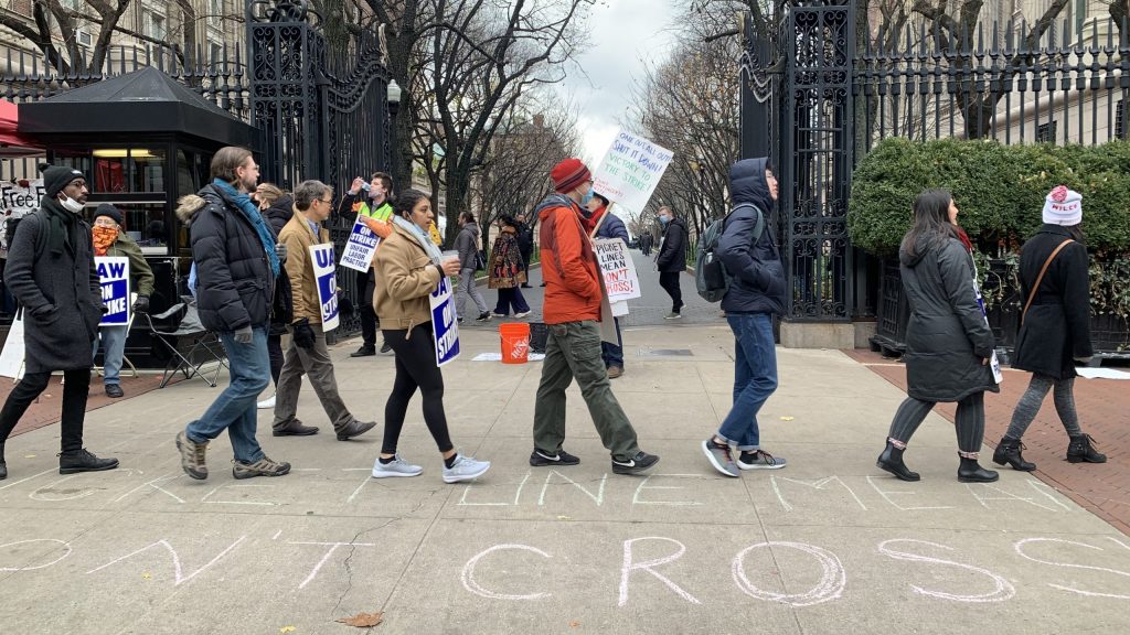 Students walk picket line at Columbia University