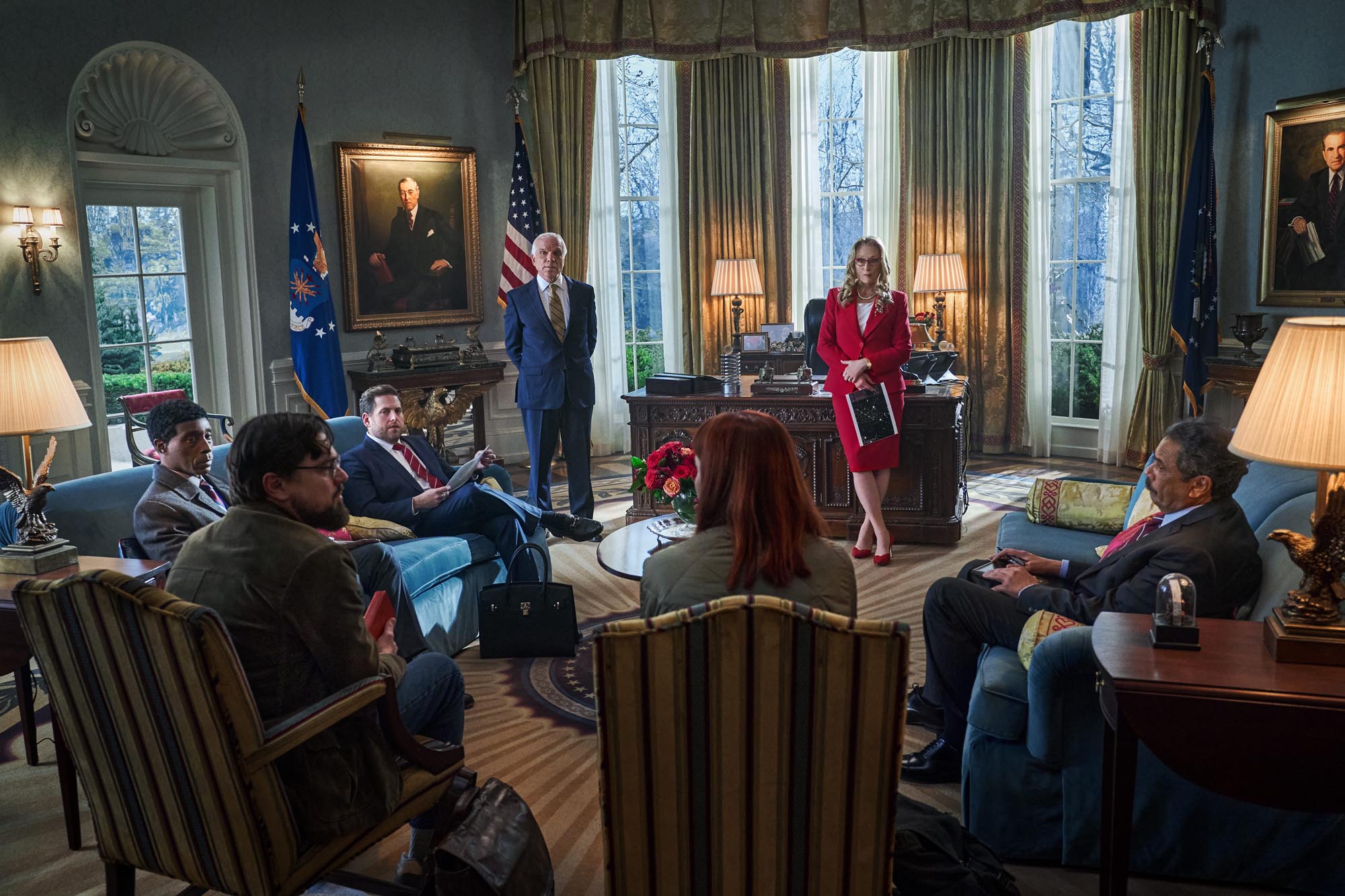 A meeting in the White House in 'Don't Look Up'