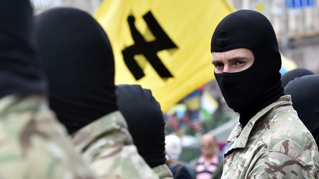 Fighters of Social Nationalist Assembly, part of the ultra-nationalist Right Sector party