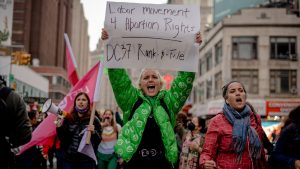 New York abortion rights protesters on May 3, 2022