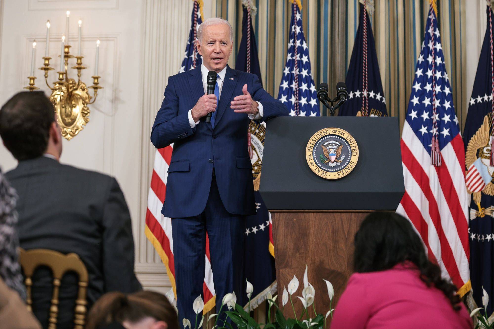 U.S. President Joe Biden on Wednesday addresses a news conference at the White following the midterm election in which his Democratic Party fared better than expected