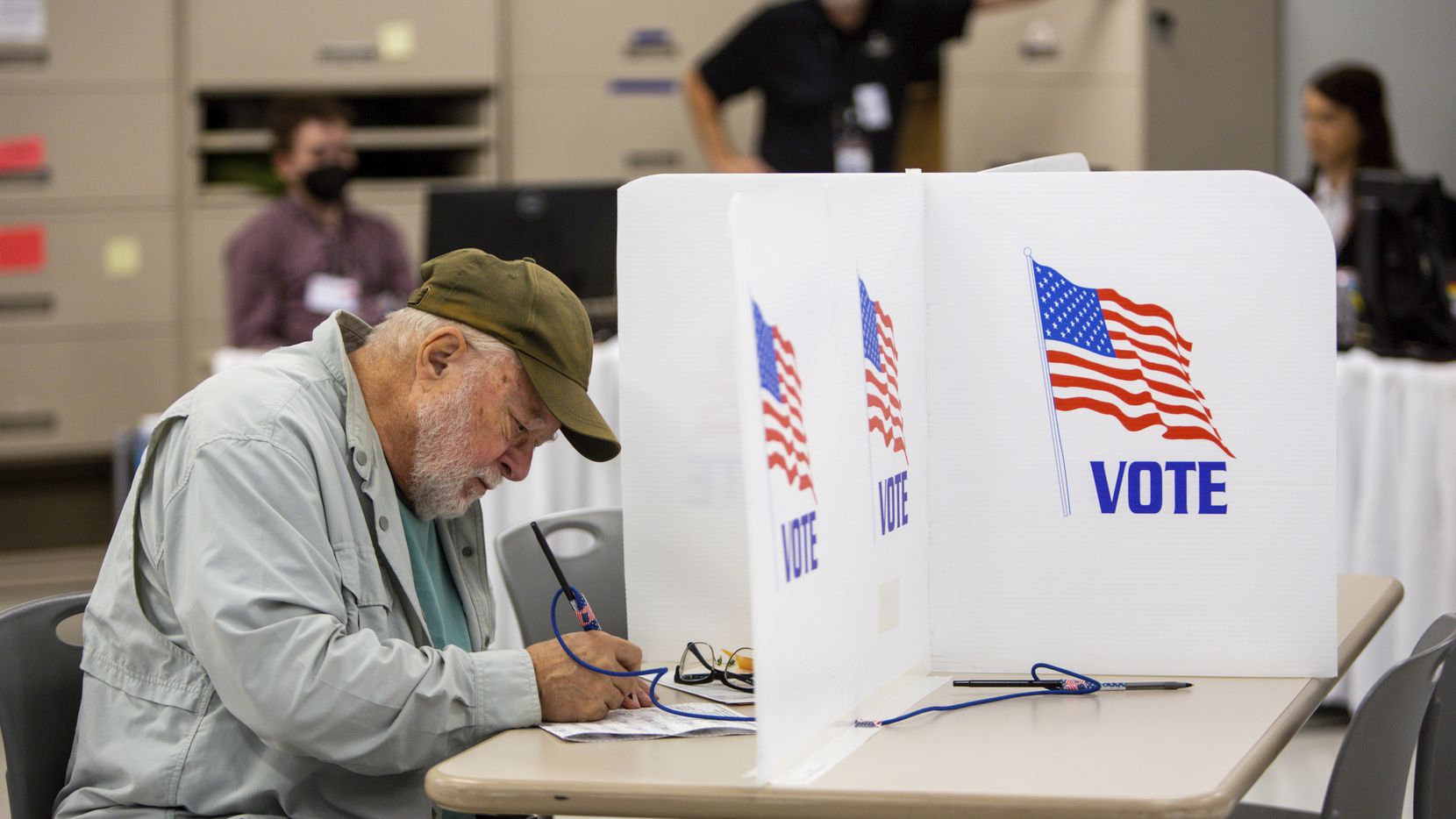 Voters cast their ballots on Friday, Sept. 23, 2022, in Minneapolis. With Election Day still more than six weeks off, the first votes of the midterm election were already being cast Friday in a smattering of states including Minnesota.