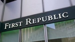 The outside of First Republic Bank showing the main sign.
