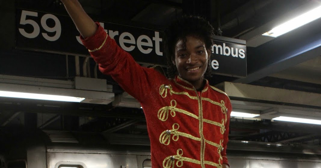 Jordan Neely, a 30-year-old Black man who was murdered on May 2, 2023, wears a Michael Jackson outfit on a subway platform.