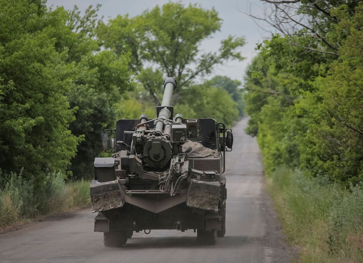 A Ukrainian self-propelled howitzer Caesar is seen, amid Russia's attack on Ukraine, near the front line in the newly liberated village Storozheve in Donetsk region, Ukraine June 14, 2023.