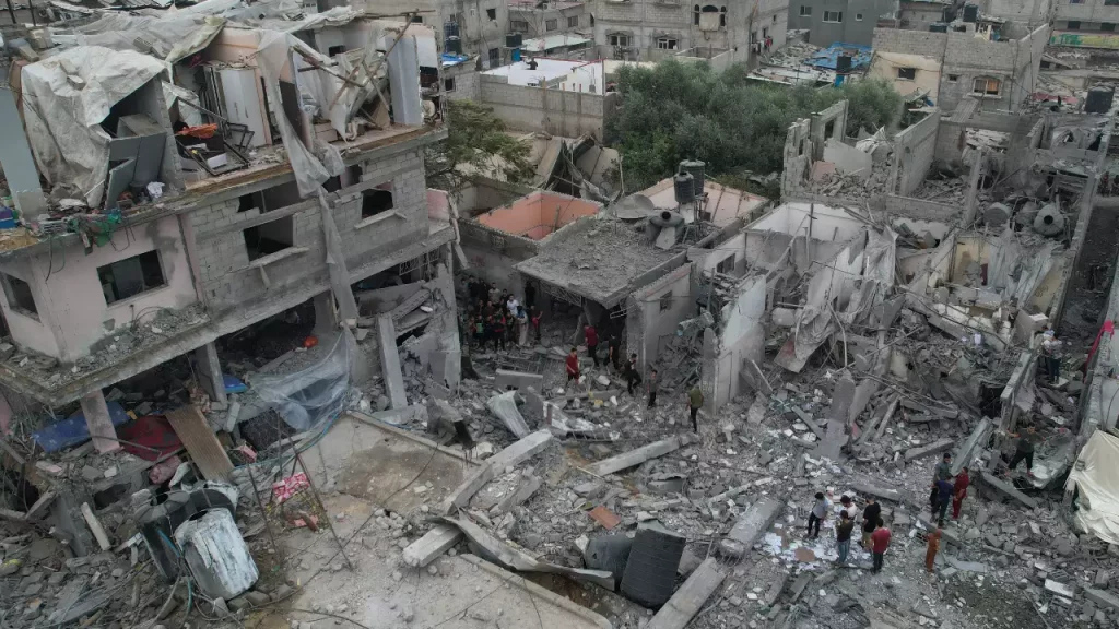 Balata Refugee camp in the West Bank, Palestine following a bombing in November 2023.
