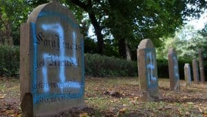 Tombstones in Germany defaced with Swasticas.