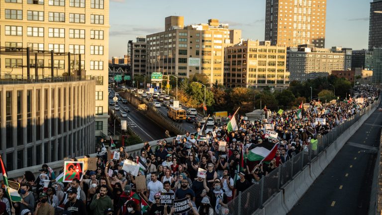 Protesters in NYC for Palestinian liberation.