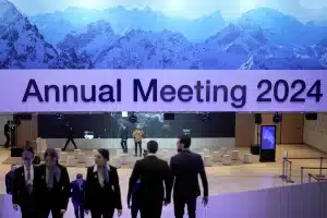Leaders gathering at the Davos 2024 conference.