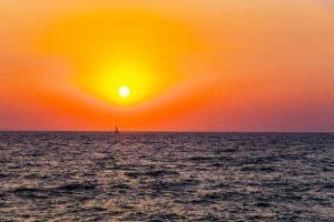 Scenic sunset over the Mediterranean Sea