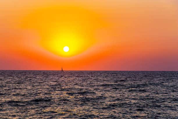 Scenic sunset over the Mediterranean Sea