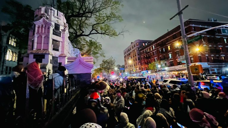 Police begin to storm City College of New York, CUNY Palestine solidarity encampment on the evening of April 30, 2024.